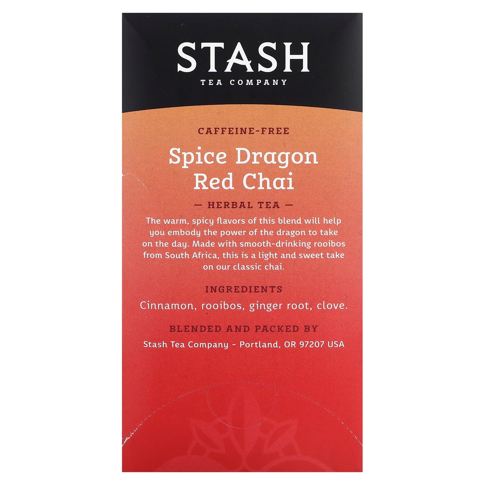 Stash Tea, Herbal Tea, Spice Dragon Red Chai, без кофеина, 18 чайных пакетиков, 36 г (1,2 унции)