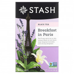 Stash Tea, черный чай, «Завтрак в Париже», 18 чайных пакетиков, 36 г (1,2 унции)