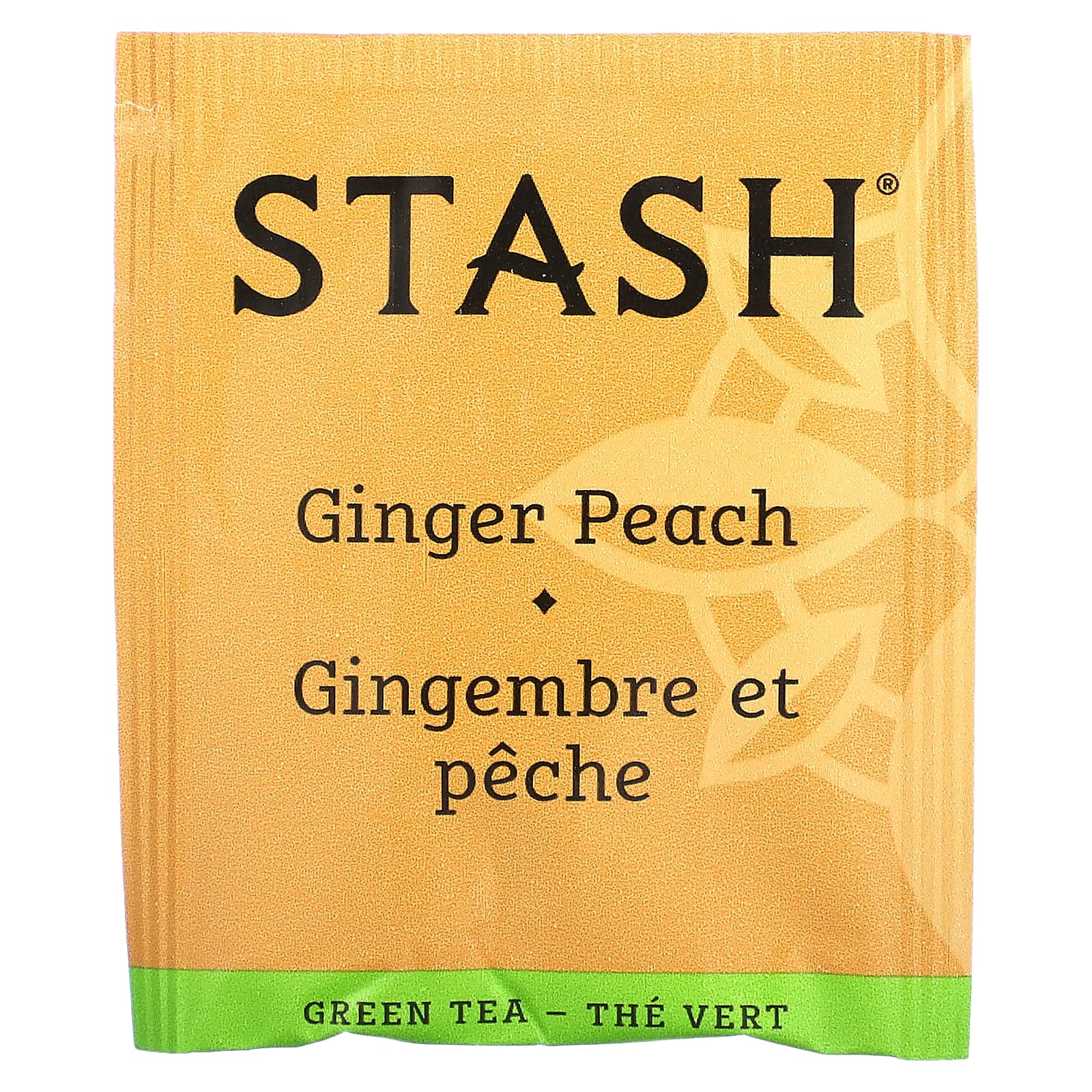 Stash Tea, Зеленый чай и матча, имбирь и персик, 18 чайных пакетиков, 36 г (1,2 унции)