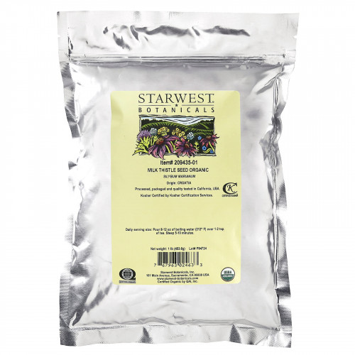 Starwest Botanicals, Цельные семена органической расторопши, 453,6 г (1 фунт)