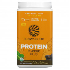 Sunwarrior, протеин «Классик плюс», растительный, со вкусом шоколада, 750 г (1,65 фунта)