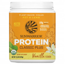 Sunwarrior, Protein Classic Plus, протеин на растительной основе, ванильный вкус, 375 г (13,2 унций)