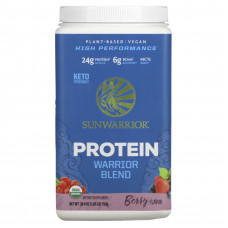 Sunwarrior, Warrior Blend Protein, органический растительный продукт, ягоды, 750 г (1,65 фунта)
