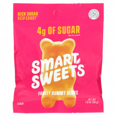SmartSweets, Fruity Gummy Bears, малина, яблоко, лимон и персик, 50 г (1,8 унции)