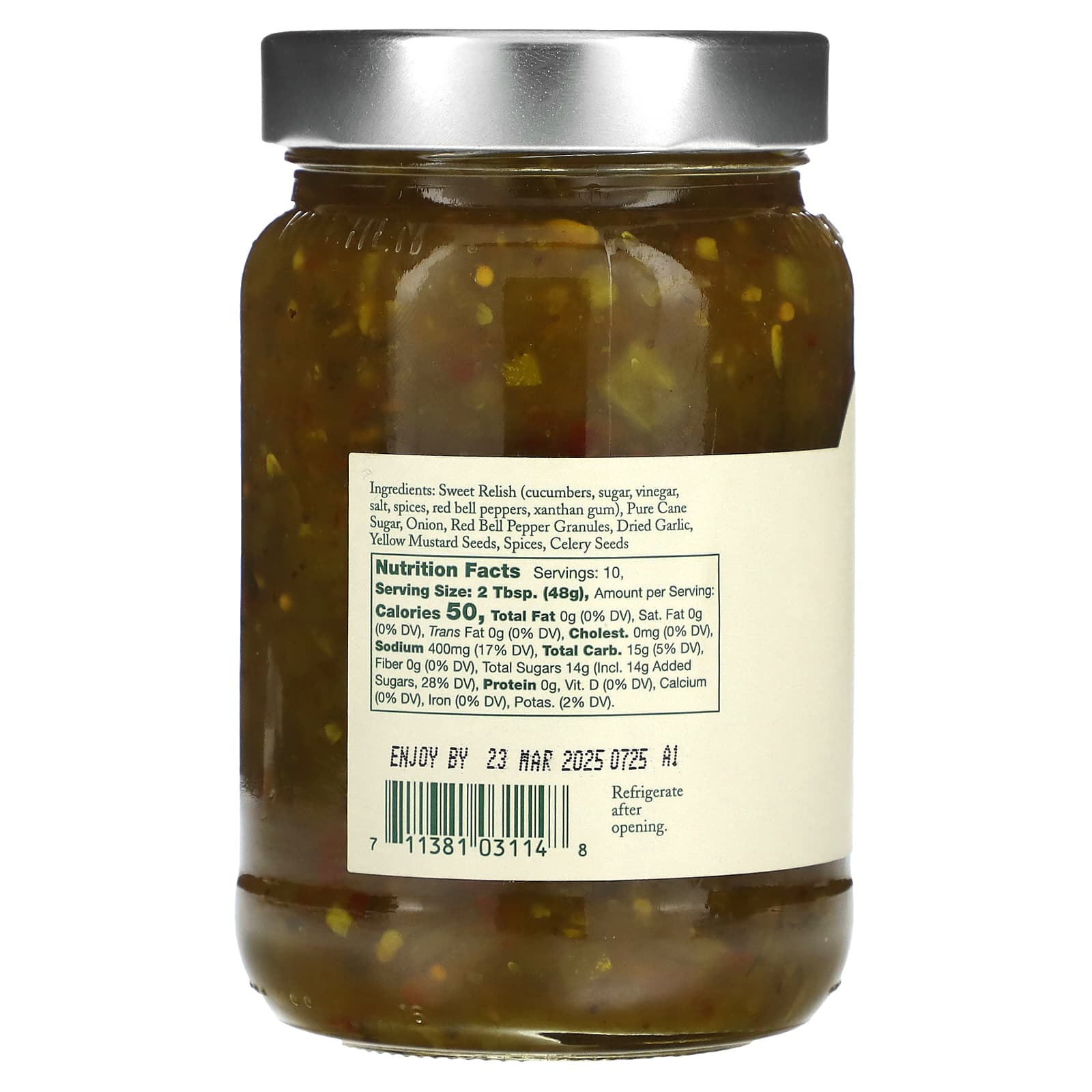 Stonewall Kitchen, Farmhouse Green Relish, 17.5 oz (496 g)