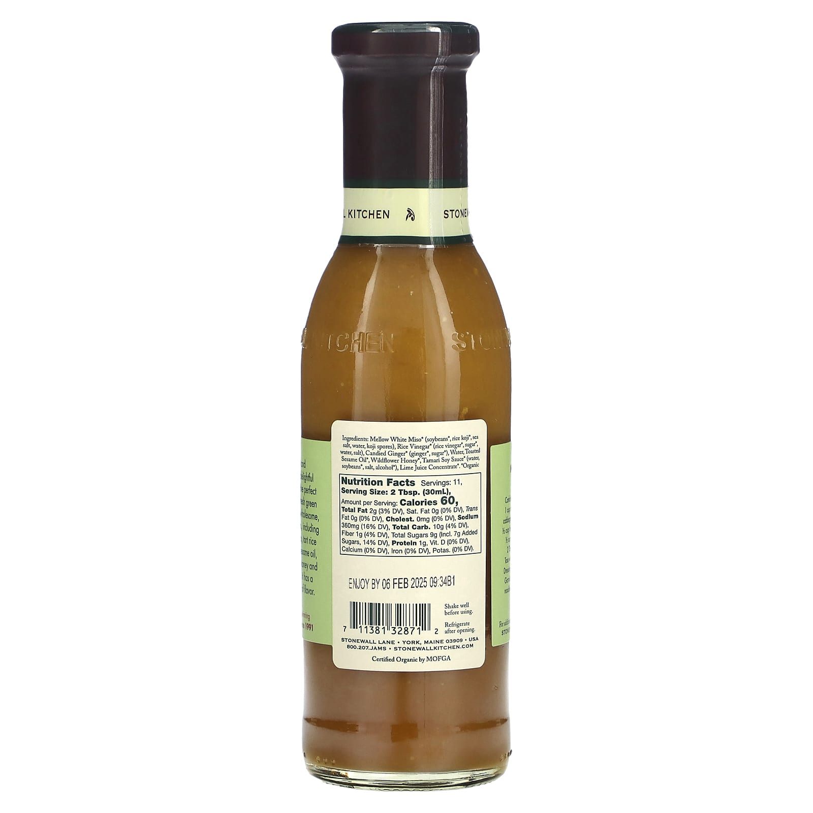 Stonewall Kitchen, Organic Miso Ginger Dressing, 11 fl oz (330 ml)