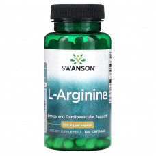 Swanson, L-аргинин, 500 мг, 100 капсул