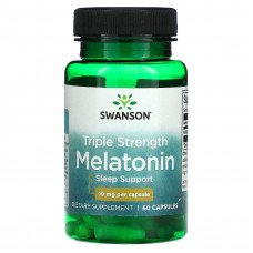 Swanson, Мелатонин тройной силы, 10 мг, 60 капсул