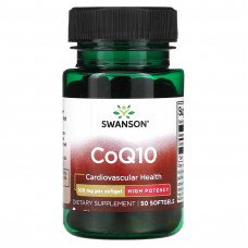 Swanson, Коэнзим Q10, высокая эффективность, 100 мг, 50 мягких таблеток