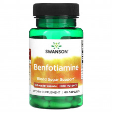 Swanson, Бенфотиамин, высокоэффективный, 160 мг, 60 капсул
