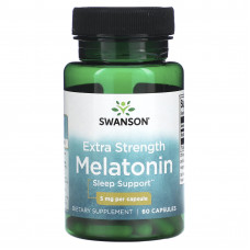 Swanson, Мелатонин повышенной силы действия, 5 мг, 60 капсул