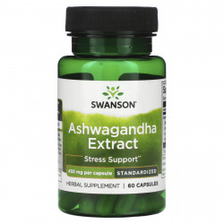 Swanson, Экстракт ашваганды, стандартизированный, 450 мг, 60 капсул