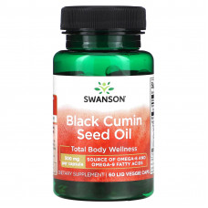Swanson, Масло семян черного тмина, 500 мг, 60 растительных капсул