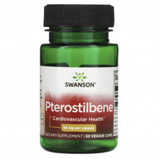 Swanson, Птеростильбен, 50 мг, 30 вегетарианских капсул
