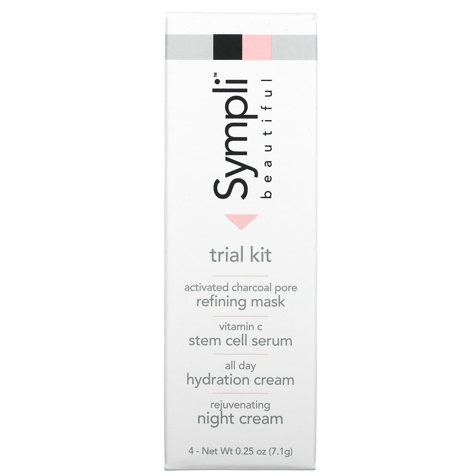 Sympli Beautiful, Sympli Beautiful, набор пробников, 4 продукта, по 7,4 мл (0,25 унции)