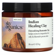 Sky Organics, 100% чистая бентонитовая глина, 454 г (16 унций)