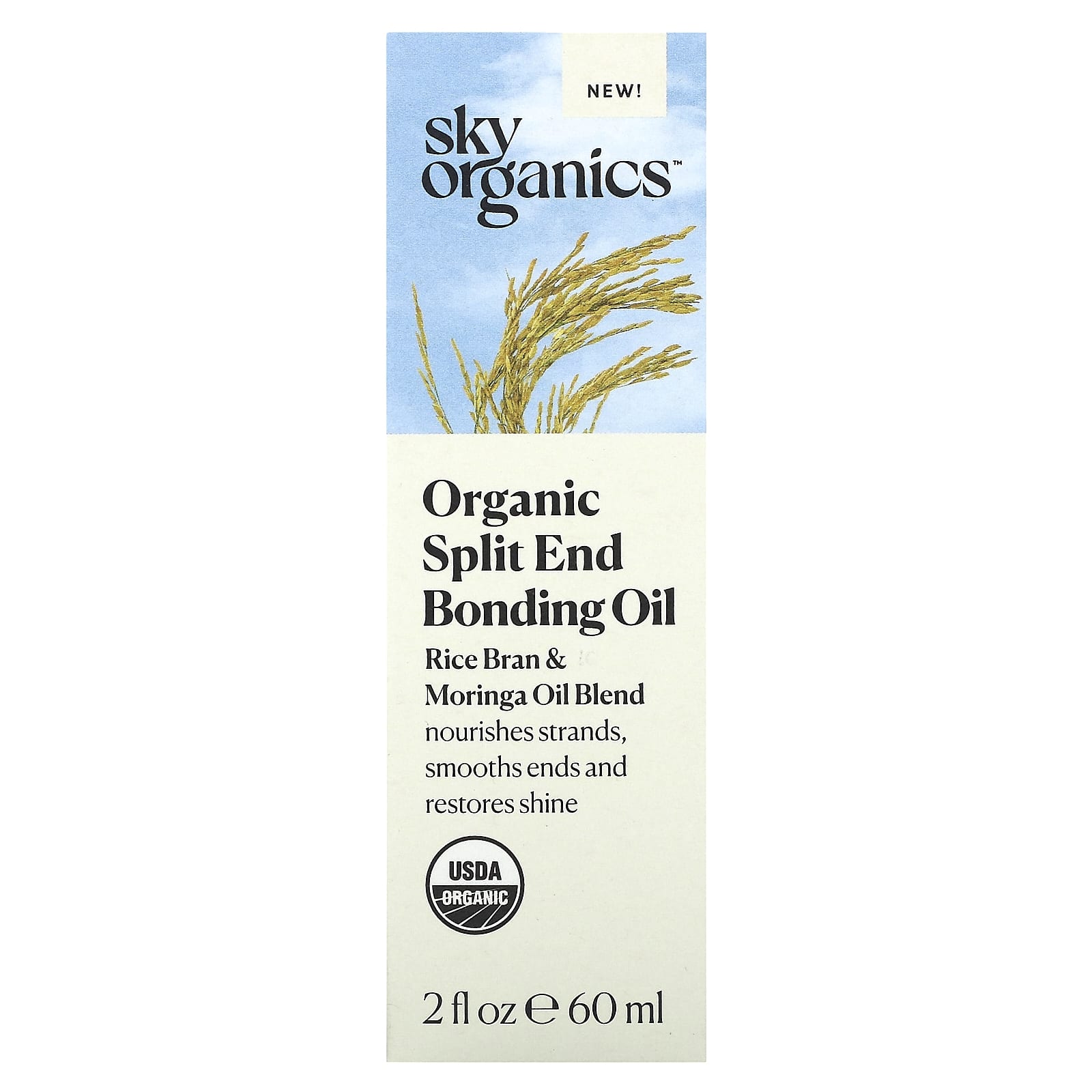 Sky Organics, Органическое масло для бондинга с расщепленными кончиками, 60 мл (2 жидк. Унции)