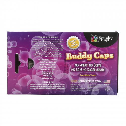 Spunky Pup, Buddy Caps, лакомства для собак, со вкусом свинины, 142 г (5 унций)