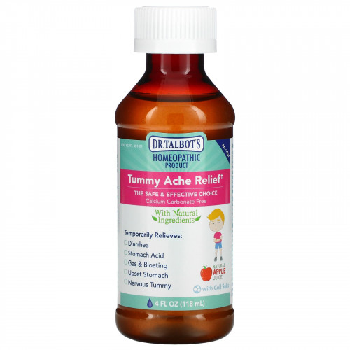 Dr. Talbot's, Tummy Ache Relief, для детей от 6 месяцев до 12 лет, со вкусом натурального яблочного сока, 118 мл (4 жидк. Унции)