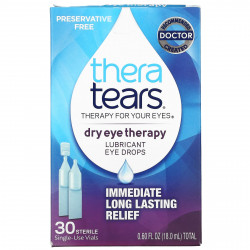 TheraTears, Dry Eye Therapy, глазные капли со смазкой, 30 стерильных одноразовых флаконов