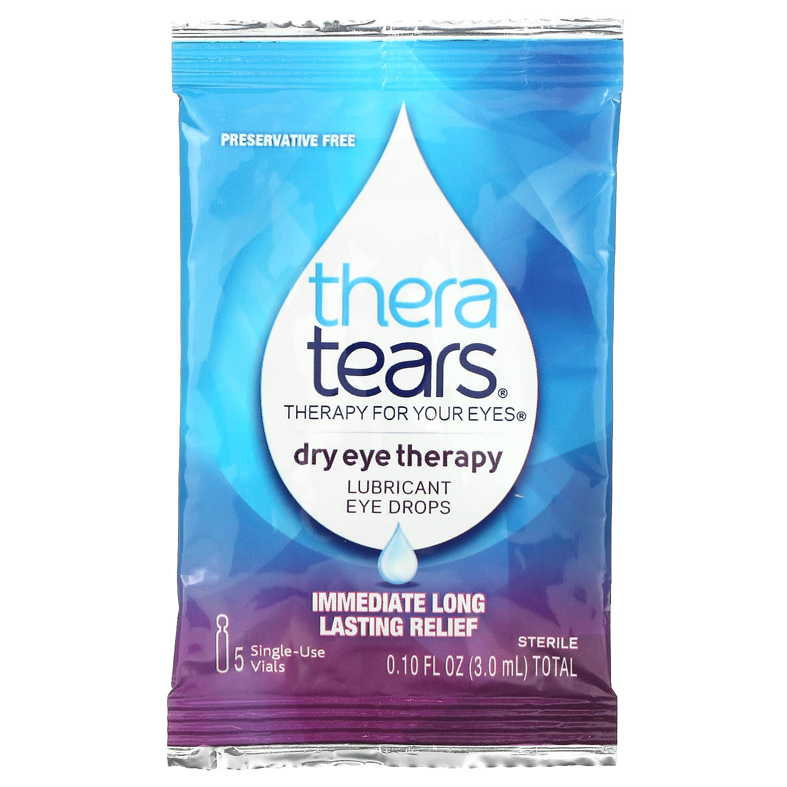 TheraTears, Dry Eye Therapy, глазные капли со смазкой, 30 стерильных одноразовых флаконов