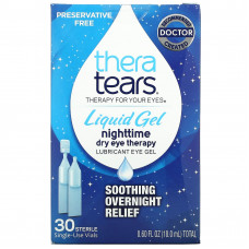 TheraTears, Nighttime Dry Eye Therapy, Гель-лубрикант для глаз, 30 одноразовых флаконов