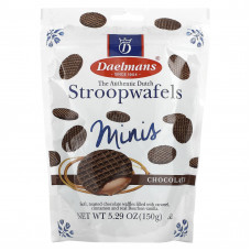 Daelmans, Mini Stroopwafels, шоколадная карамель, 150 г (5,29 унции)