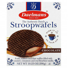 Daelmans, Stropwafels, шоколадные вафли, 8 вафель, 290 г (10,23 унции)