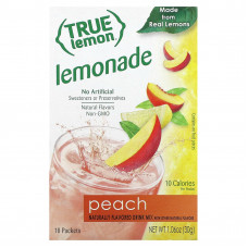 True Citrus, True Lemon, лимонад, персик, 10 пакетиков по 3 г (0,11 унции)