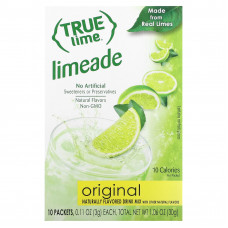 True Citrus, True Lime, лаймад, оригинальный, 10 пакетиков по 3 г (0,11 унции)
