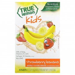 True Citrus, True Lemon, смесь для детских напитков, клубника и банан, 10 пакетиков по 3,5 г (0,12 унции)