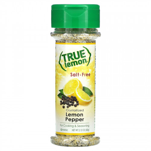 True Citrus, True Lemon, Кристаллизованный лимон и перец, Без соли, 2,12 унц. (60 г)