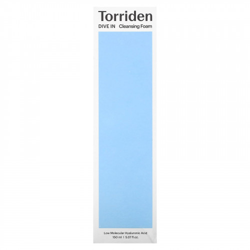 Torriden, Dive In, очищающая пенка с низкомолекулярной гиалуроновой кислотой, 150 мл (5,07 жидк. Унции)