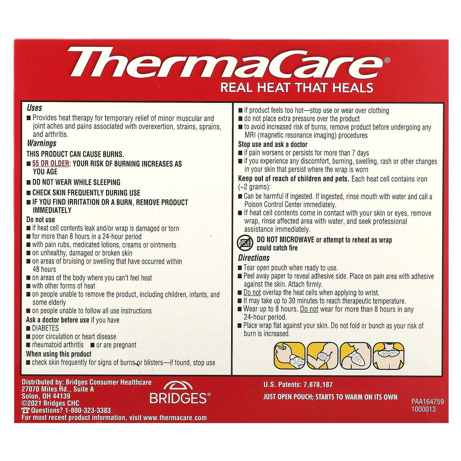 ThermaCare, Облегчение боли в шее, 3 тепловых обертывания для шеи, запястий и плеч