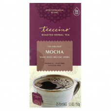 Teeccino, Жареный травяной чай, мокко, без кофеина, 25 чайных пакетиков, 150 г (5,3 унции)
