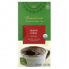 Teeccino, Органический жареный травяной чай, Maya Chai, без кофеина, 25 чайных пакетиков, 150 г (5,3 унции)