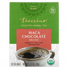 Teeccino, Органический обжаренный травяной чай, шоколад с мака, без кофеина, 10 чайных пакетиков, 60 г (2,12 унции)