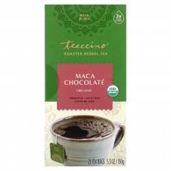 Teeccino, Органический жареный травяной чай, шоколад с мака, без кофеина, 25 чайных пакетиков, 150 г (5,3 унции)