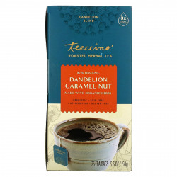 Teeccino, чай из обжаренных трав, одуванчик, карамель и орех, без кофеина, 25 чайных пакетиков, 150 г (5,3 унции)