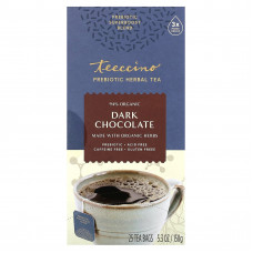 Teeccino, Травяной чай с пребиотиками, темный шоколад, без кофеина, 25 чайных пакетиков, 150 г (5,3 унции)