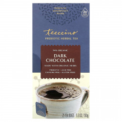 Teeccino, Травяной чай с пребиотиками, темный шоколад, без кофеина, 25 чайных пакетиков, 150 г (5,3 унции)