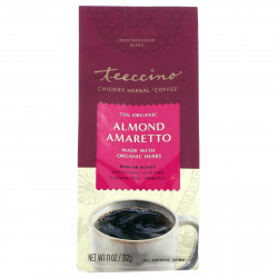 Teeccino, Травяной кофе из цикория, амаретто с миндалем, средней обжарки, без кофеина, 312 г (11 унций)