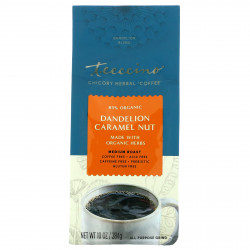 Teeccino, травяной кофе из цикория, средней прожарки, с одуванчиком, с карамельно-ореховым вкусом, без кофеина, 284 г (10 унций)