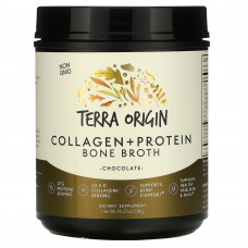 Terra Origin, Bone Broth с коллагеном и протеином, шоколад, 518 г (18,27 унции)