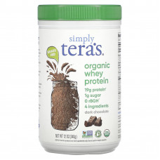 Simply Tera's, органический сывороточный протеин, темный шоколад, 340 г (12 унций)
