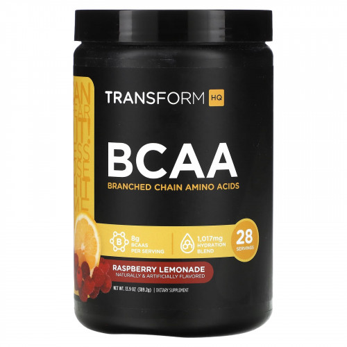 TransformHQ, BCAA, малиновый лимонад, 389,2 г (13,9 унции)
