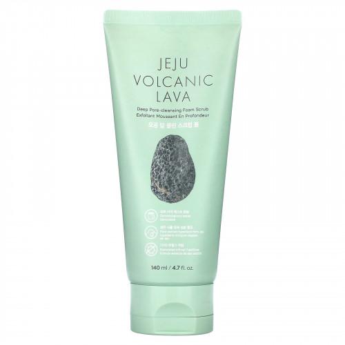 The Face Shop, Jeju Volcanic Lava, пенный скраб для глубокого очищения пор, 4,7 жидк. унция (140 мл)