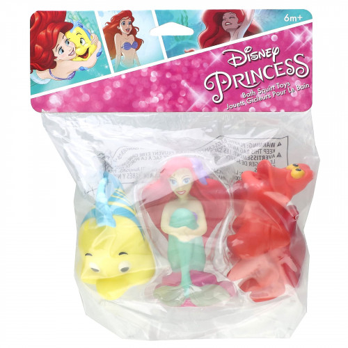 The First Years, Disney Princess Ariel, игрушки для сквирта для ванны, от 6 месяцев``, набор из 3