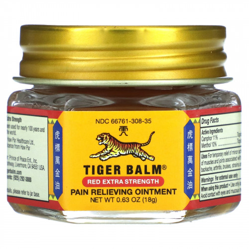 Tiger Balm, Обезболивающая мазь усиленного действия, 18 г (0,63 унции)