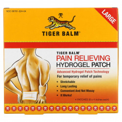 Tiger Balm, Обезболивающий гидрогелевый патч, большой, 4 патча